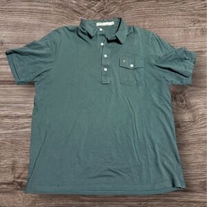 Criquet Polo Shirt Mens L Green Pocket Office Golf Casual Short Sleeve